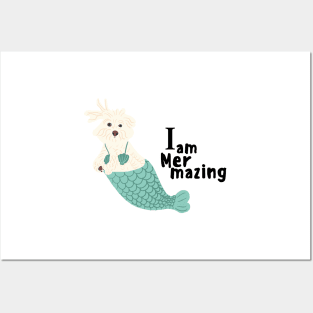 Mermaid Maltipoo Dog Posters and Art